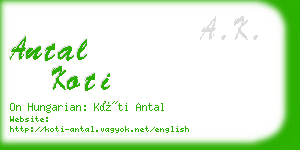 antal koti business card